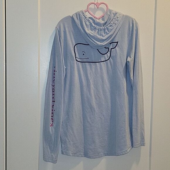 Vineyard Vines Hoodie Tee Shirt Blue Pink Long Sleeve Edgartown Lightweight XS - Picture 2 of 6